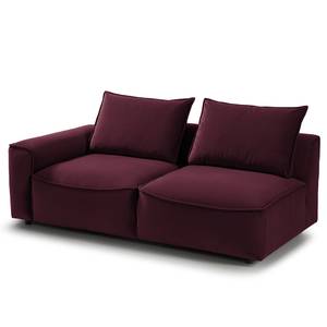 Ecksofa BUCKLEY mit Longchair Samt - Samt Shyla: Aubergine - Longchair davorstehend rechts