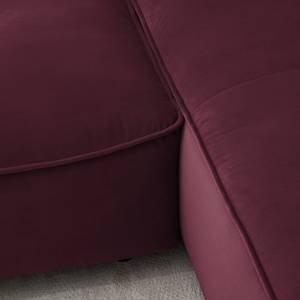 Ecksofa BUCKLEY mit Longchair Samt - Samt Shyla: Aubergine - Longchair davorstehend rechts