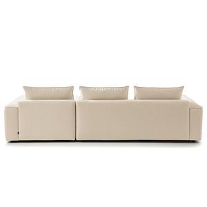 Hoekbank BUCKLEY met chaise longue geweven stof - Geweven stof Saia: Beige - Longchair vooraanzicht rechts