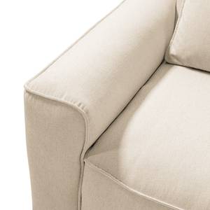 Hoekbank BUCKLEY met chaise longue geweven stof - Geweven stof Saia: Beige - Longchair vooraanzicht rechts