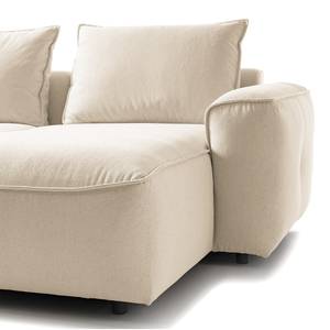 Divano con chaise longue BUCKLEY Tessuto - Tessuto Saia: beige - Longchair preimpostata a destra