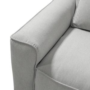 Hoekbank BUCKLEY met chaise longue geweven stof - Geweven stof Saia: Lichtgrijs - Longchair vooraanzicht rechts