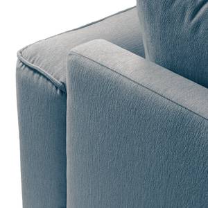 Divano con chaise longue BUCKLEY Tessuto - Tessuto Saia: blu jeans - Longchair preimpostata a destra