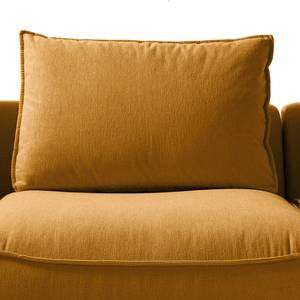 Divano con chaise longue BUCKLEY Tessuto - Tessuto Saia: ocra - Longchair preimpostata a destra