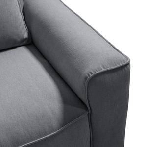 Divano con chaise longue BUCKLEY Tessuto - Tessuto Saia: grigio pietra - Longchair preimpostata a sinistra