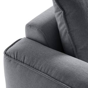 Divano con chaise longue BUCKLEY Tessuto - Tessuto Saia: grigio pietra - Longchair preimpostata a sinistra