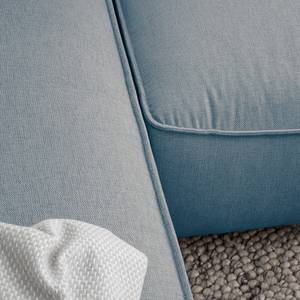 Divano con chaise longue BUCKLEY Tessuto - Tessuto Saia: blu jeans - Longchair preimpostata a sinistra