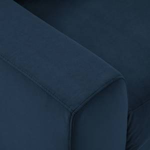 Canapé d’angle WILLOWS (2 places) Velours - Velours Shyla: Bleu foncé - Méridienne longue à droite (vue de face)