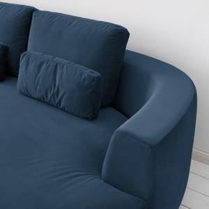 Canapé d’angle WILLOWS (2 places) Velours - Velours Shyla: Bleu foncé - Méridienne longue à droite (vue de face)