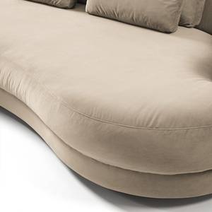 Ecksofa WILLOWS 2-Sitzer mit Ottomane Samt - Samt Shyla: Beige - Ottomane davorstehend rechts