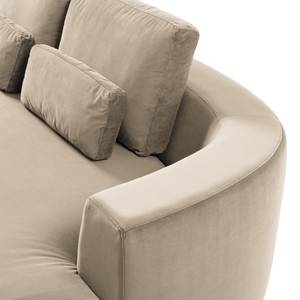 Ecksofa WILLOWS 2-Sitzer mit Ottomane Samt - Samt Shyla: Beige - Ottomane davorstehend rechts