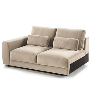 Ecksofa WILLOWS 2-Sitzer mit Ottomane Samt - Samt Shyla: Beige - Ottomane davorstehend rechts