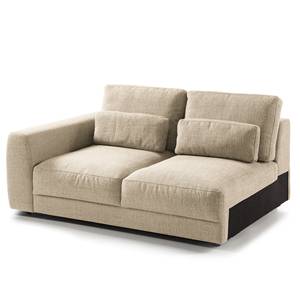 Ecksofa WILLOWS 2-Sitzer mit Ottomane Webstoff Amila: Beige - Ottomane davorstehend rechts