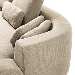 Ecksofa WILLOWS 2-Sitzer mit Ottomane Webstoff Amila: Beige - Ottomane davorstehend rechts