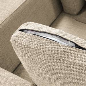 Ecksofa WILLOWS 2-Sitzer mit Ottomane Webstoff Amila: Beige - Ottomane davorstehend rechts