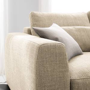 Ecksofa WILLOWS 2-Sitzer mit Ottomane Webstoff Amila: Beige - Ottomane davorstehend rechts