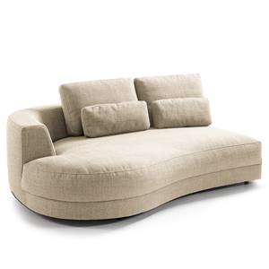 Ecksofa WILLOWS 2-Sitzer mit Ottomane Webstoff Amila: Beige - Ottomane davorstehend links