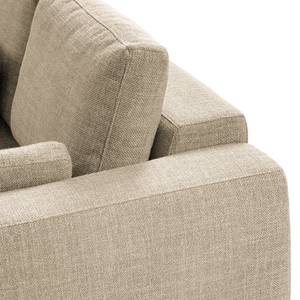 Ecksofa WILLOWS 2-Sitzer mit Ottomane Webstoff Amila: Beige - Ottomane davorstehend links