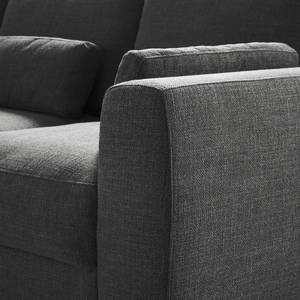 Ecksofa WILLOWS 2-Sitzer mit Ottomane Webstoff Amila: Grau - Ottomane davorstehend links