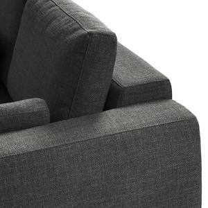 Ecksofa WILLOWS 2-Sitzer mit Ottomane Webstoff Amila: Grau - Ottomane davorstehend links