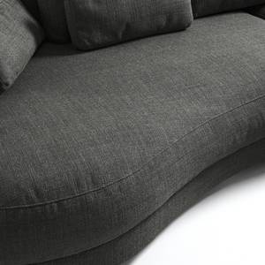 Ecksofa WILLOWS 2-Sitzer mit Ottomane Webstoff Amila: Grau - Ottomane davorstehend links