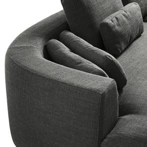 Ecksofa WILLOWS 2-Sitzer mit Ottomane Webstoff Amila: Grau - Ottomane davorstehend links