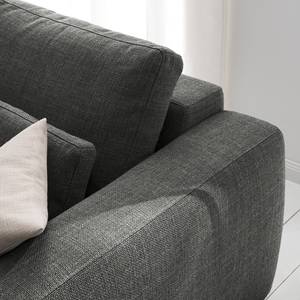 Ecksofa WILLOWS 2-Sitzer mit Ottomane Webstoff Amila: Grau - Ottomane davorstehend links