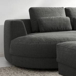 Ecksofa WILLOWS 2-Sitzer mit Ottomane Webstoff Amila: Grau - Ottomane davorstehend links