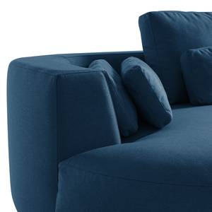 Ecksofa WILLOWS 2-Sitzer mit Ottomane Webstoff - Webstoff Anda II: Blau - Ottomane davorstehend links