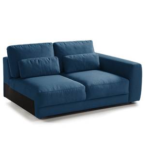 Ecksofa WILLOWS 2-Sitzer mit Ottomane Webstoff - Webstoff Anda II: Blau - Ottomane davorstehend links