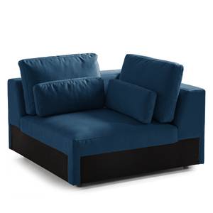 Ecksofa WILLOWS 2-Sitzer mit Ottomane Webstoff - Webstoff Anda II: Blau - Ottomane davorstehend links