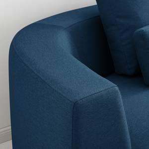 Ecksofa WILLOWS 2-Sitzer mit Ottomane Webstoff - Webstoff Anda II: Blau - Ottomane davorstehend links