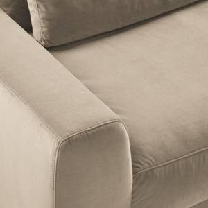 Ecksofa WILLOWS 3-Sitzer mit Ottomane Samt - Samt Shyla: Beige - Ottomane davorstehend rechts