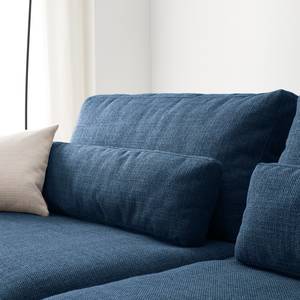 Ecksofa WILLOWS 3-Sitzer mit Ottomane Webstoff - Webstoff Amila: Blau - Ottomane davorstehend rechts