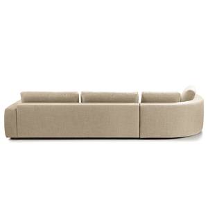 Ecksofa WILLOWS 3-Sitzer mit Ottomane Webstoff Amila: Beige - Ottomane davorstehend links