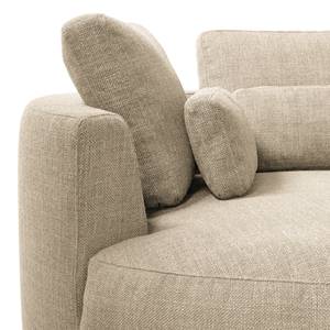 Ecksofa WILLOWS 3-Sitzer mit Ottomane Webstoff Amila: Beige - Ottomane davorstehend links