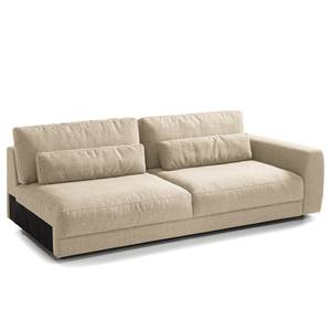 Ecksofa WILLOWS 3-Sitzer mit Ottomane Webstoff Amila: Beige - Ottomane davorstehend links