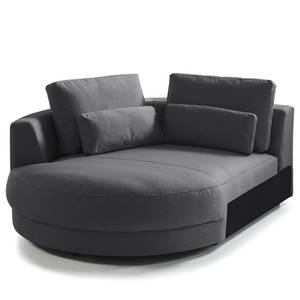 Ecksofa WILLOWS 3-Sitzer mit Ottomane Webstoff Anda II: Grau - Ottomane davorstehend links