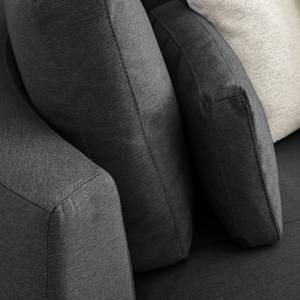 Ecksofa WILLOWS 3-Sitzer mit Ottomane Webstoff Anda II: Grau - Ottomane davorstehend links