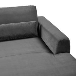 Hoekbank WILLOWS 2-zits + chaise longue Velours Shyla: Grijs - Longchair vooraanzicht rechts