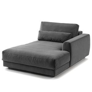 Hoekbank WILLOWS 2-zits + chaise longue Velours Shyla: Grijs - Longchair vooraanzicht rechts