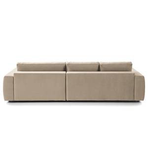 Hoekbank WILLOWS 2-zits + chaise longue fluweel - Velours Shyla: Beige - Longchair vooraanzicht rechts