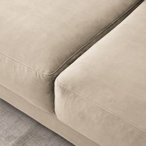 Hoekbank WILLOWS 2-zits + chaise longue fluweel - Velours Shyla: Beige - Longchair vooraanzicht rechts