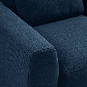 Ecksofa WILLOWS 2-Sitzer mit Longchair Webstoff - Webstoff Amila: Blau - Longchair davorstehend rechts