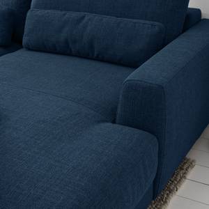 Ecksofa WILLOWS 2-Sitzer mit Longchair Webstoff - Webstoff Amila: Blau - Longchair davorstehend rechts