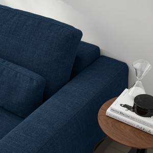 Ecksofa WILLOWS 2-Sitzer mit Longchair Webstoff - Webstoff Amila: Blau - Longchair davorstehend rechts