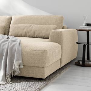 Ecksofa WILLOWS 2-Sitzer mit Longchair Webstoff Amila: Beige - Longchair davorstehend rechts