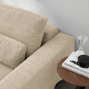 Hoekbank WILLOWS 2-zits + chaise longue Geweven stof Amila: Beige - Longchair vooraanzicht rechts