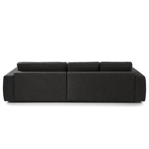 Ecksofa WILLOWS 2-Sitzer mit Longchair Webstoff - Webstoff Amila: Anthrazit - Longchair davorstehend rechts