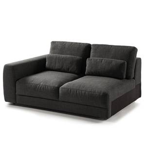 Ecksofa WILLOWS 2-Sitzer mit Longchair Webstoff - Webstoff Amila: Anthrazit - Longchair davorstehend rechts